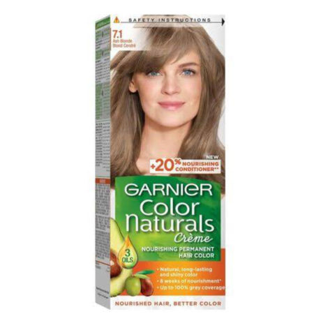 GARNIER COLOR NATURALS NOURISHING PERMANENT HAIR COLOR ASH BLONDE 7.1