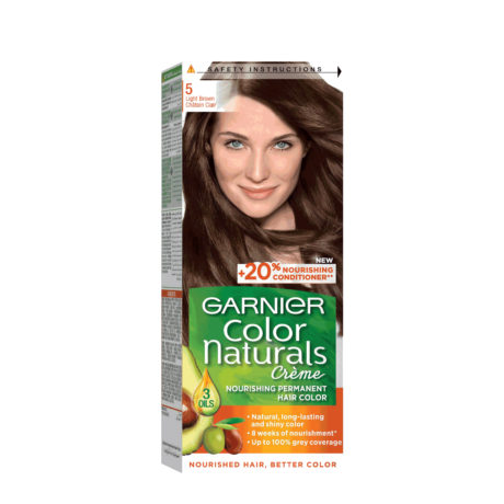 GARNIER COLOR NATURALS NOURISHING PERMANENT HAIR COLOR LIGHT BROWN 5.0