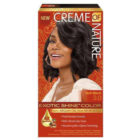 CREME OF NATURE EXOTIC SHINE HAIR COLOR SOFT BLACK 3.0