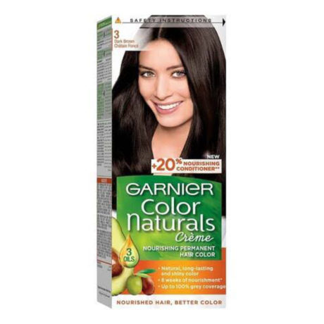 GARNIER COLOR NATURALS NOURISHING PERMANENT HAIR COLOR DARK BROWN 3.0