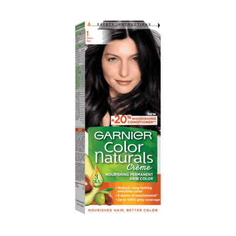 GARNIER COLOR NATURALS NOURISHING PERMANENT HAIR COLOR BLACK 1.0