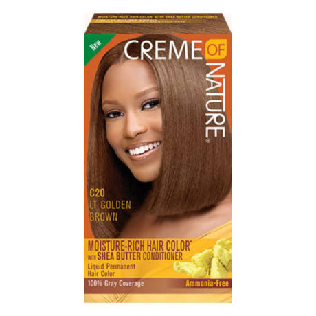 CREME OF NATURE MOISTURE RICH HAIR COLOR LIGHT GOLDEN BROWN C20