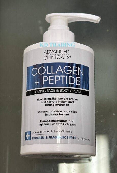 Advanced Clinicals Collagen +Peptide Firming Face And Body Cream 15Oz