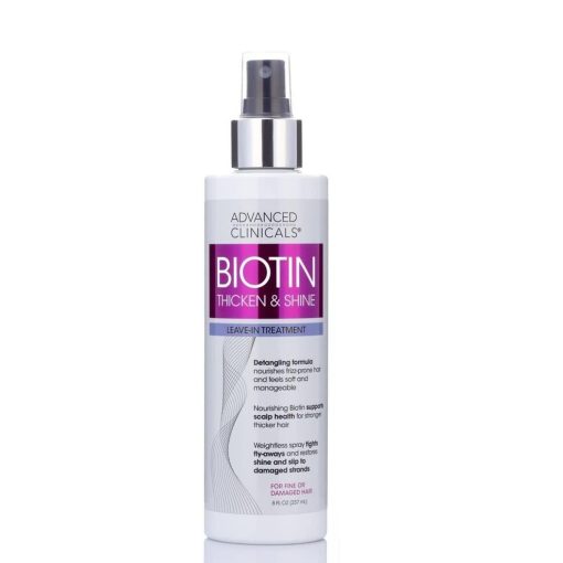 Advanced Clinicals Biotin Thicken & Shine Leave-In Treatment 237Ml
