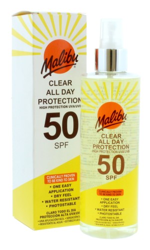 Malibu Clear All Day Protection Spf50 Spray 250Ml