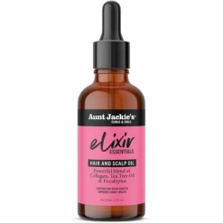 Aunt Jackie's Curls & Coils Elixir Essentials Hair & Scalp Oil Collagen, Tea Tree Oil & Eucalyptus 59ml