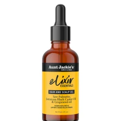 Aunt Jackie's Curls & Coils Elixir Essentials Hair & Scalp Oil Saw Palmetto, Jamaican Black Castor Oil & Grape Seed Oil 59ml