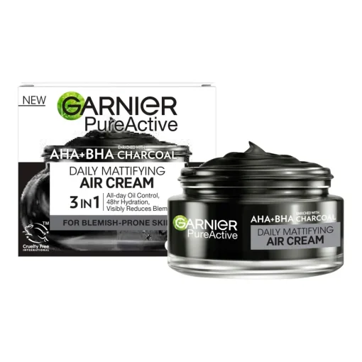 Garnier Pure  Active AHA+BHA Charcoal Daily  Matifying Air Cream 50ml