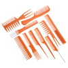 Burmax Gold Magic 10 Pieces Bone Comb Set in Roll Up Case