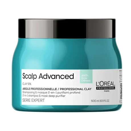 L'Oreal Professionnel Scalp Advanced Clay Anti- Oiliness 2-In-1 Shampoo & Mask Deep Purifier 500ml