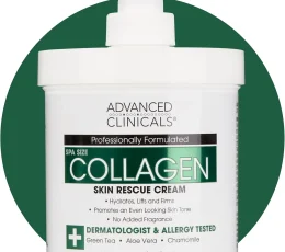 Advanced Clinicals Collagen Skin Rescue Cream 16oz
