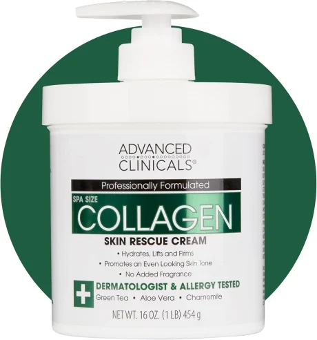 Advanced Clinicals Collagen Skin Rescue Cream 16oz