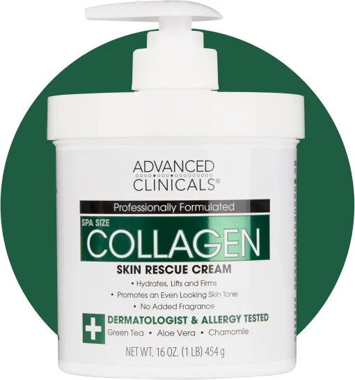 Advanced Clinicals Collagen Skin Rescue Cream 454g