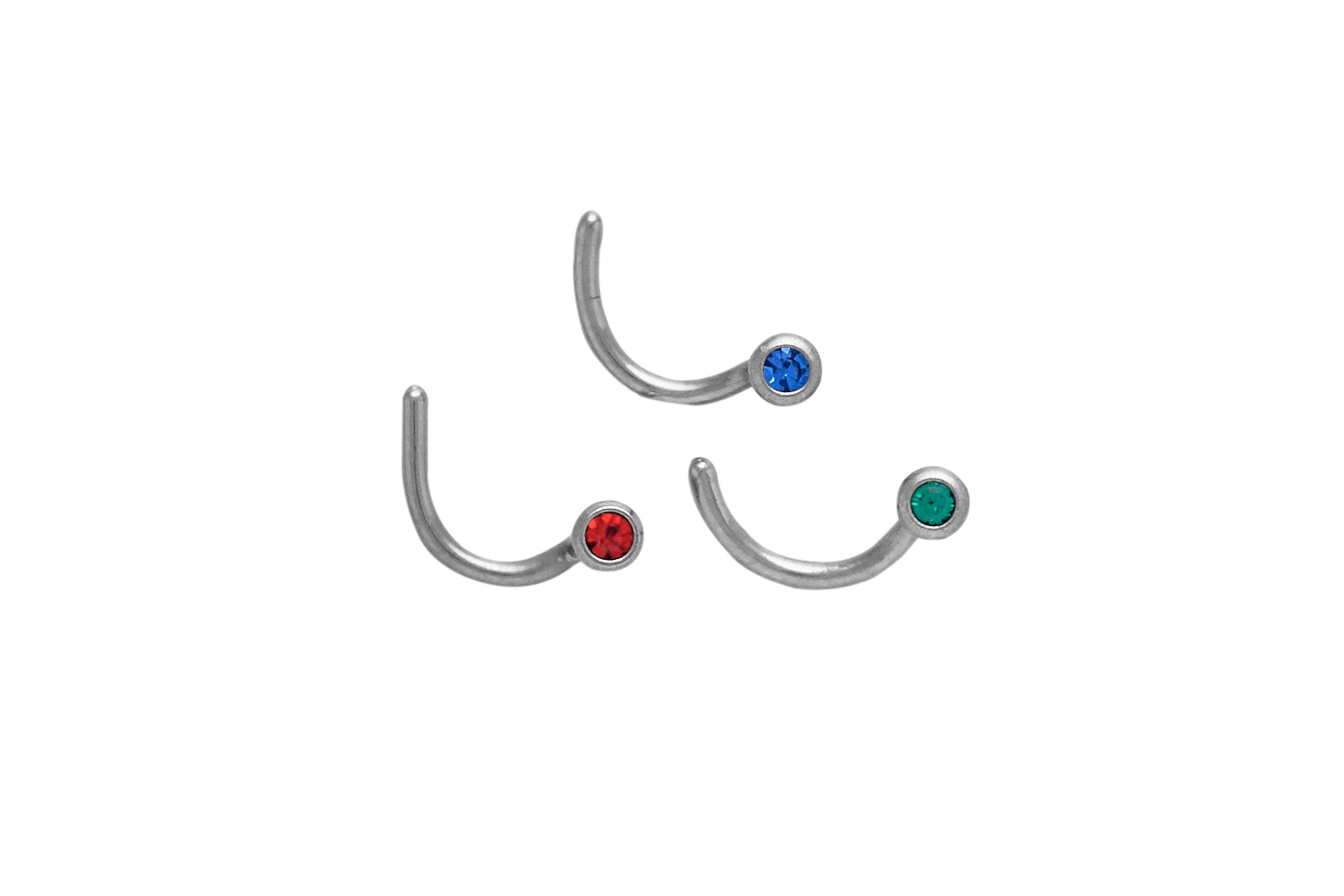 Studex Nose Screw Lt Siam/Emerald/ Saphhire A4 2008 1mm
